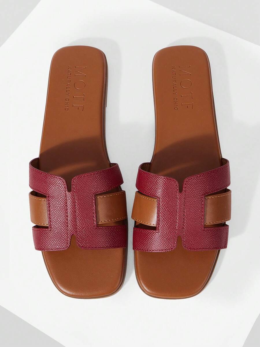 MOTF PREMIUM WOMEN'S COMFORTABLE MINIMALIST CASUAL FLAT SANDALS FOR CHRISTMAS SPRING SHOES - reddish brown - View 1