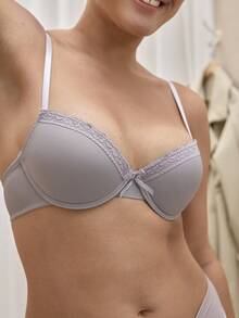 Bralution 3pcs Women Wireless Bras, Minimalist Casual Gathering Cup Brassiere - Multicolor - View 7