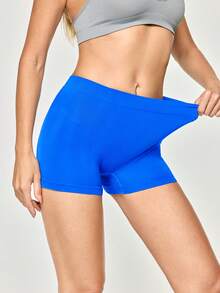 SHAPORA 2026 Hot Selling Women's Minimalist Solid Color Comfortable High Cost-Effective High Quality Seamless Safety Shorts, Single Pack - Blue - View 5