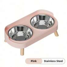 PETSIN Stainless Steel/PVC Pet Bowl Set With Stand, Dual Bowls, Suitable For Small Dogs And Cats, With Splash Guard - Pet Feeder - 150ml - View 22