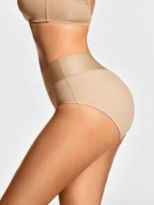 SHAPORA Plus Size Shaping High-Waisted Brief Shapewear Short Body Shaper Butt Lifter-Tummy Waist Control, Panty - Apricot - View 6