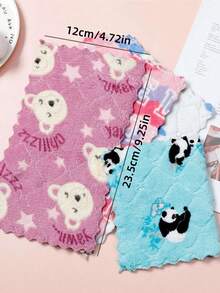 SHEIN 5Pcs 16cm*27cm Cartoon Pattern Cleaning Rags, Absorbent And Easy To Clean Multifunctional Kitchen Rags, Suitable For Kitchen, Bathroom, Toilet, Household Items, Random Colors - Multicolor - View 4