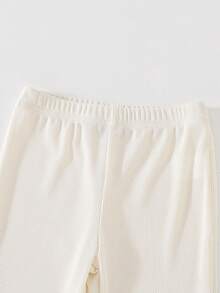 [2 Sets Randomly Sent]Girls Toddler Spring/Autumn Ribbed Flared Pants, High Waist Ruffle Hem Bell Bottom Long Pants, Soft Skin-Friendly Stretchy Slim Fit Children's Leggings, Multi-Color Randomly Sent, Versatile Casual Pants, Korean Minimalist Style Baby Snug Fit And Height-Enhancing Pants - Multicolor - View 10