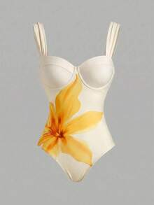 Swim Oasis 女款一件式泳衣罩裙 - 淡黃色 - 查看 4