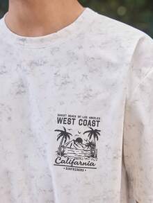 Whitmere European And American Men's Short Sleeve T-Shirt 2026 New Summer Versatile Tie-Dye Print Half Sleeve Pattern Loose Slimming Undershirt Casual Streetwear Top - White - View 6
