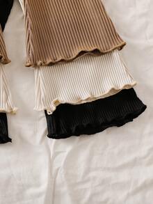 SHEIN Playful Pals 3pcs/Set Solid Color Long Pants For Baby Girls, Simple & Fashionable, Suitable For Outings, Spring/Autumn, Comfortable & - Khaki - View 7