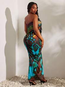 Radiana Teal hoch-elastisches gestricktes gerafftes metallisch verziertes trägerloses Maxikleid Urlaub Strand Hochzeit Cocktail Hochzeitsgast Feiertag sexy tropisch elegant - Verschiedenfarbig - Übersicht 9