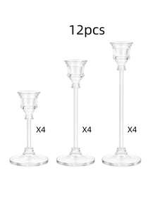 3/6/9/12Pcs Acrylic Candlestick,Romantic Tabletop Decorations, Suitable For New Year's, Valentine's Day, Weddings, And Banquet Center Decorations, Home And Hotel Decorations, And Birthday Gifts. - one-size - View 9