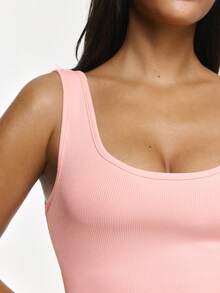 SHAPORA Camisón ajustado con escote en U y espalda descubierta para mujer, color rosa - Rosa - Ver 7