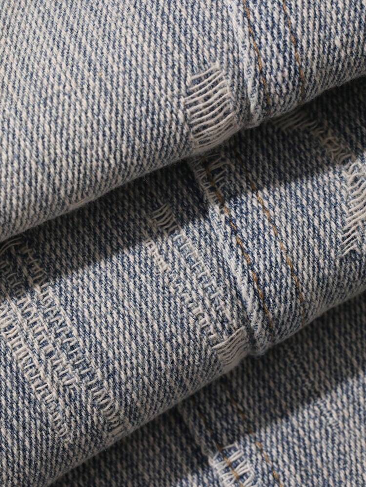 Women's Textured Loose Casual Washed Denim Jeans