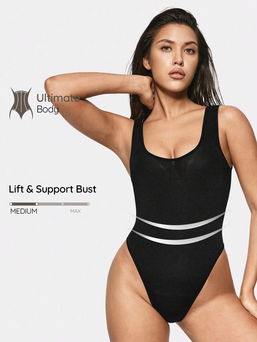 SHAPORA Women's Seamless Sexy Fashionable Jumpsuit, Suitable For All Seasons, Essential For Females - Black - View 1