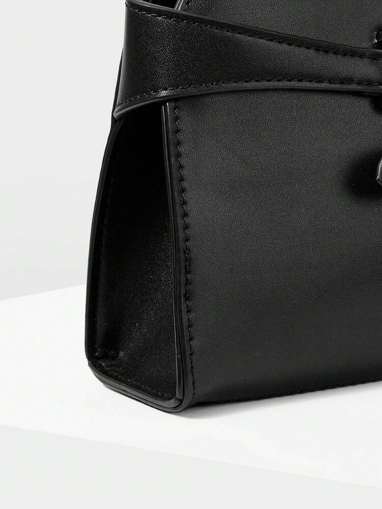 LADIES SHOULDER BAG, SIMPLE COMMUTER WORK ELEGANT EXQUISITE BAGUETTE BAG, LARGE CAPACITY, ADJUSTABLE SHOULDER STRAP, METAL DECORATION, HANDBAG.