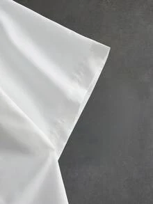 ROMWE MEN 男士短袖解構設計休閒襯衫 - 白色 - 查看 4