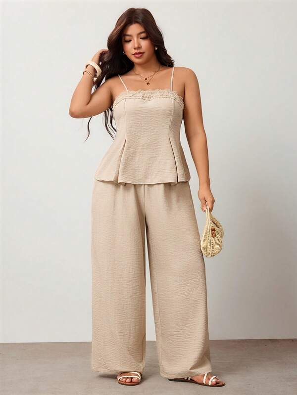 Enliva Bộ camisole nữ size lớn viền ren, áo croptop không dây viền ren đơn giản quyến rũ, áo cổ viền ren, camisole cổ vuông nữ, áo dệt móc, áo ren nữ, camisole nữ màu trơn tối giản phong cách casual mùa hè màu mơ, camisole ren màu kem, áo viền ren dây mảnh bèo nhún, áo sơ mi kiểu Pháp mùa hè, áo và sơ mi nữ thanh lịch quý phái, áo nữ mùa hè