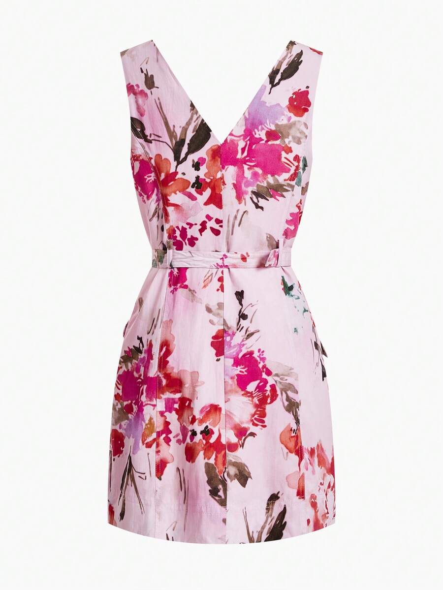MOTF PREMIUM SPRING/SUMMER WOMEN'S LINEN PRINTED DRESS - Baby Pink - View 2