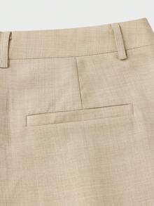 SWAVVY Men's Solid Color Pleated Wide Leg Loose Casual Pants - Khaki - View 4