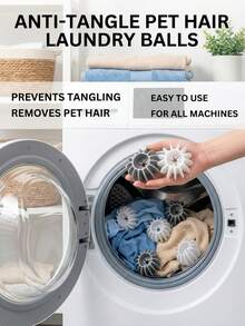 PETSIN Random Pet Hair Remover, Reusable, Suitable For Removing Dog And Cat Hair From Clothing, Compatible With Washing Machines, Reusable Drying Ball To Reduce Wrinkles And Save Drying Time - Multicolor - View 5