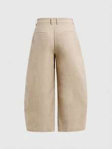 SWAVVY Men's Solid Color Pleated Wide Leg Loose Casual Pants - Khaki - View 7