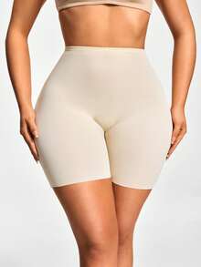 SHAPORA Women's Solid Color High Waist Shaping Shorts, Minimalist & Versatile - Yellow - View 4