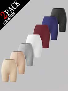 1 Set de Leggings para Niñas Adolescentes Estilo Caja Sorpresa 2 Piezas Incluyendo Estilos Básicos Sólidos Multicolor Cubriendo Rosa Claro, - Multicolor - Ver 3