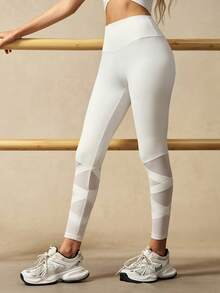 VARSIVA Women's Criss-Cross Hem Design Sports Leggings, Yoga Pants, Summer Legging, Suitable For Tennis Casual Vacation Sports - White - View 2