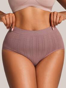 Barelissa 3PCS Women Comfy Stretch High Waisted Seamless Full-Coverage No Roll Down Plus Size Briefs - Multicolor - View 8