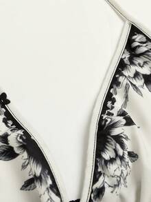 Sweetra Bohemian Style Printed Beach Slip Dress - Black and White - View 7