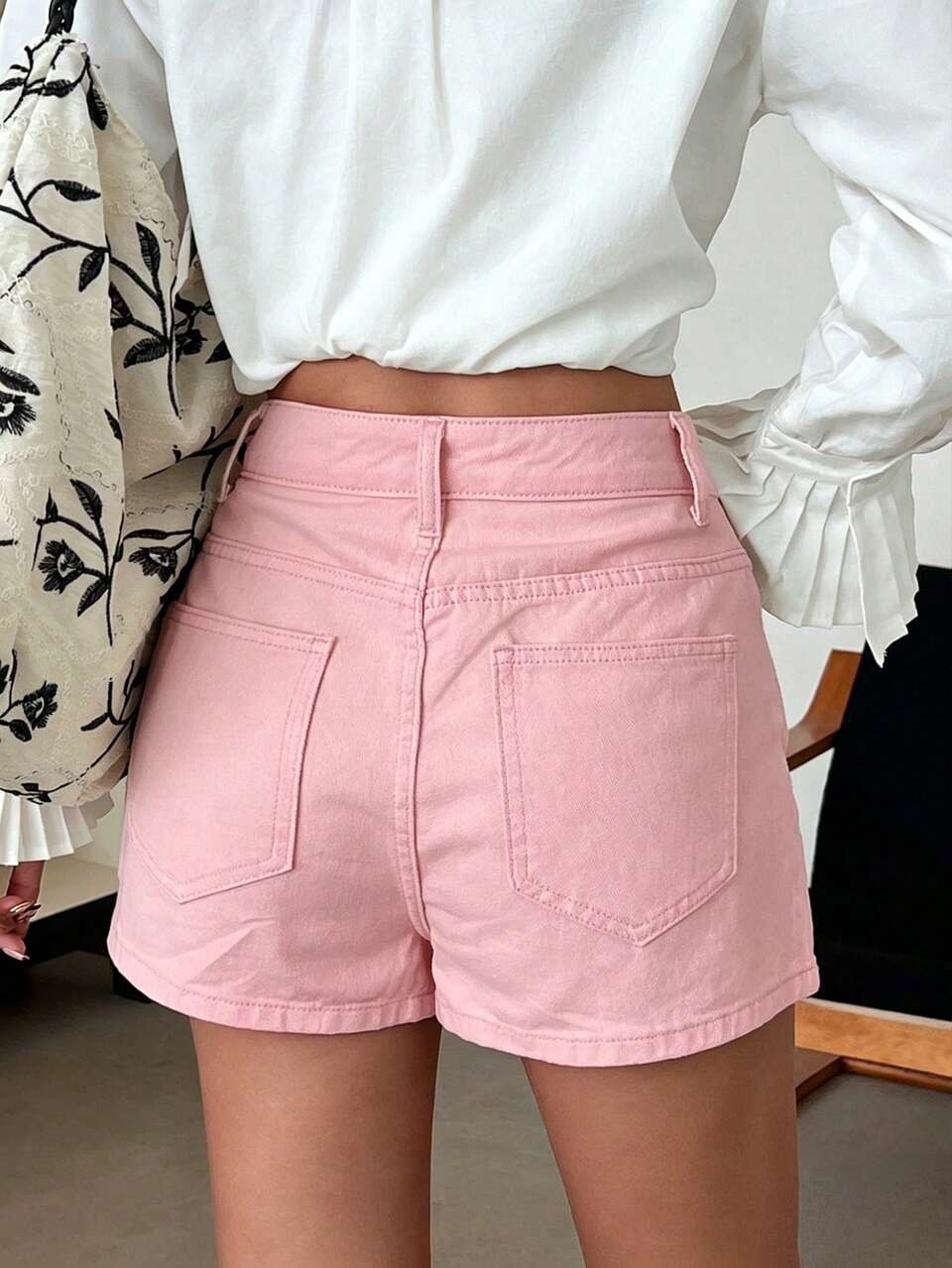 Spring/Summer Women's Casual Solid Color Washed Shorts