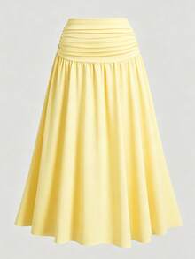 Sweetra Plus Size Spring New Design-Driven High Street Elegant Loose Slim Fit Off-Shoulder Vintage Sexy Versatile Comfortable Outdoor Green 2-Piece Set - Light Yellow - View 3
