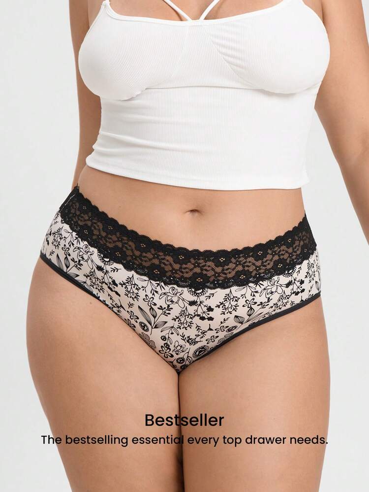 Plus  2-Pack Low-Waist  Lace Briefs