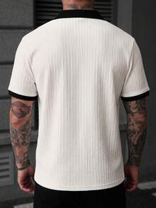 Manfinity Homme Camisa polo casual de verano para hombre con bloques de color y patchwork, formal - Multicolor - Ver 2