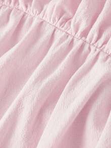 SHEIN MOD Top de mujer con bajo de pompones rosa, algodón. Camisola de verano, San Valentín, top de tirantes con lazo de gasa rosa, top para invitada de boda y fiesta, tela de poliéster suave, top estilo babydoll sin mangas, look romántico y femenino, despedida de soltera, fiesta de cóctel, cita nocturna, vacaciones, verano, top elegante y casual para mujer - Rosa Pálido - Ver 3