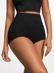 SHAPORA Pantalones Moldeadores De Mujer De Color Sólido - Negro - Ver 6