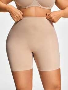 SHAPORA Plus Size High Waist Seamless Body Shaper - Apricot - View 3