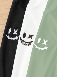 3件組青少年男孩休閒街頭風可愛圖案多件裝圓領背心，適合通勤、上學、日常休閒出遊、運動，適用於春夏季節 - 彩色 - 查看 6