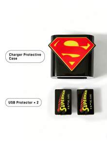 SUPERMAN X SHEIN Data Cable Protector, Suitable For IPhone Charger, 4-Piece Set Of Mobile Phone Cable Protectors, Charger Protector (Excluding Data Cable) - Multicolor - View 4