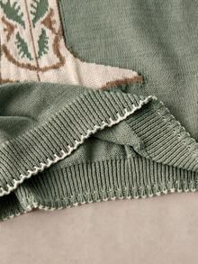WESTFADE Cowboy Boot Contrast Stitch Sweater Vest Top, Country Style For Women - Green - View 7