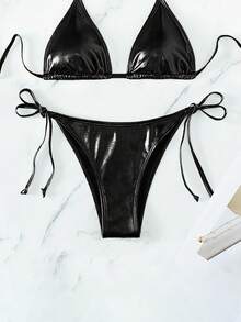 SHEIN Swim Women Bikini Bottoms - Black - View 4