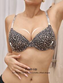Wedaily 2 件女士时尚豹纹印花文胸、猎豹印花上衣 - 彩色 - 查看 4