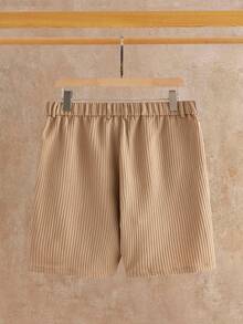 HIMLAND Men's Solid Color Pocket Casual Versatile Shorts - Khaki - View 4