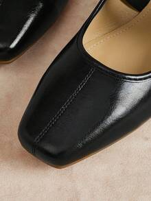 Rosivie Women's Fashionable Casual Commute Metallic Flats Valentine's Day - Black (oily skin) - View 5