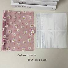 Muroi Mono A5 6-Holes Daisy Loose-Leaf Cover, Binder Photo Album Set , DIY Refill Bags, Junk Journal Notebook Case, Stationery Storage Organizer , School Suppliers - multicolor - View 30