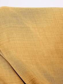 Solflare New Casual Loose Fit Plus Size Trousers, Linen Look Fabric, Elastic Waist With Gathered Detail, Mustard Yellow, Suitable For Outings, Holiday, Summer - Light Yellow - View 7
