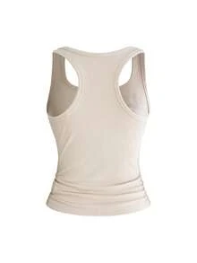 ROMWE Avant Women's Vintage Leopard Print Tank Top With Chinese And English Text - Apricot - View 2