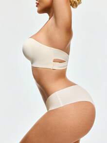 SHAPORA Women's Wireless Bra With Removable Pads - Beige - View 4