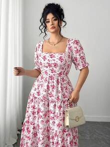 SHEIN Clasi 大尺碼夏季休閒碎花洋裝 - 彩色 - 查看 6