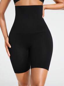 SHAPORA 2 Packs Women's Solid Color High Waist Casual Shaping Shorts - Black - View 5