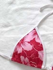 Elavelle 2pcs Set Bikini Seksi Wanita Motif Leopard Musim Panas dengan Tali Bahu Tipis dan Tali Samping - MultiWarna - View 5