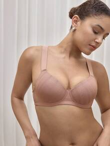 Wedaily Set 3pcs Bra Kasual Lembut Nyaman dengan Tali Lebar, Mendukung, Bernapas, Tanpa Kawat, Cocok untuk Sehari-hari dan Semua Ukuran - MultiWarna - View 4