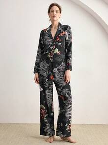 Ocili Comfortable Cotton Minimalist Striped Women Pajama Set - Multicolor - View 2